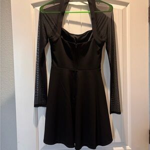 Sheer Sleeve Black Dress 5/6